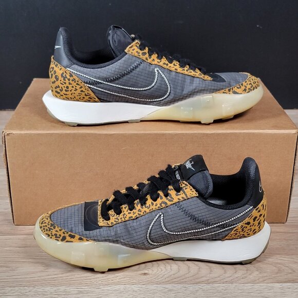 Nike Waffle Racer 2X Shoes Womens Size 8.5 Black Leopard Athletic DC9208-001 - Picture 2 of 10